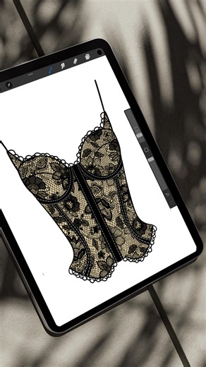 Lace top design with our Procreate Brushes for Fashion Design - Link in bio #procreate #fashionillustration #lace #fashiondesign #procreatebrushes #procreateart #procreatedrawing #fashiondraw #fashionsketch #fashionillustrations #howtostartaclothingbrand #digitalsketch #digitalart #digitalartist #fupstudio | FUPstudio
