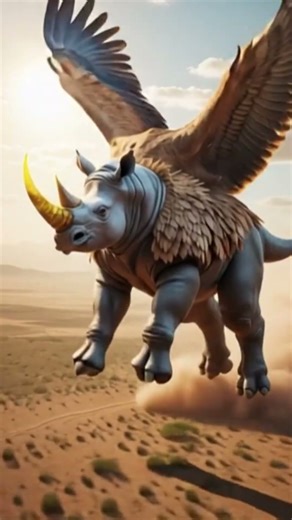 🦏🦅 Rhinhawk (Rhinoceros + Hawk) #shortvideo #video #hybridanimals #animals #animation