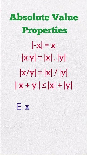 Absolute Value Properties | Math | #shotrs