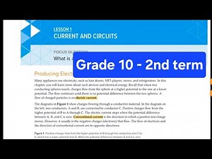 Electric Current and Circuits - Part 1 - Grade 10 advanced - Second term