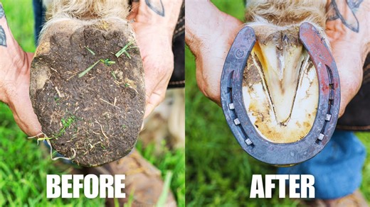 Farrier magic: full hoof transformation