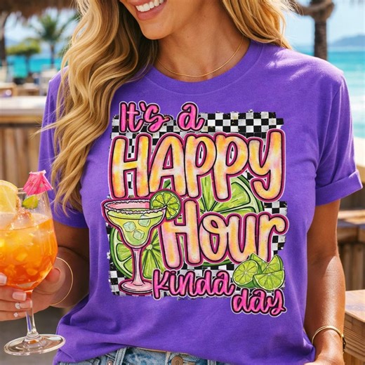 Happy Hour PNG, Margarita PNG, Beach Shirt Design, Summer Shirt, Retro Happy Hour PNG, Sublimation Design Download - Etsy