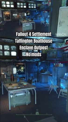 Taffington Boathouse Enclave Outpost Communication Center 2 no mods Fallout 4 Settlement