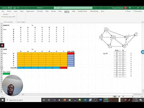 Solving Maximum Flow Problem Using MS-Excel Solver | Hezekiah, OB, Ph.D