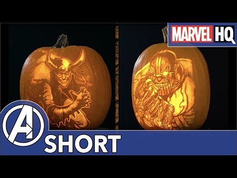 Loki & Thanos Get Carved Into a Pumpkin! | Marvel Pumpkin Carving | Halloween Special