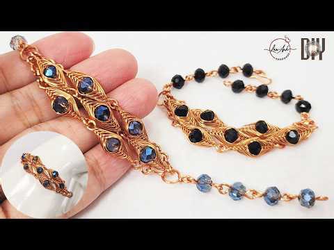 Making beautiful bracelet for beginners | double wire herringbone | simple beads jewelry 1067
