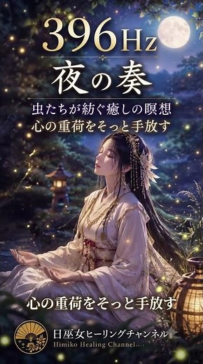 ソルフェジオ周波数396hz＋虫の歌声 心の重荷をそっと解き放つ396Hz。虫の声が、あなたを深い安らぎへ導きます。