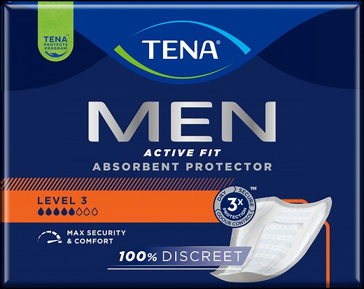 TENA Men Active Fit avec protection absorbante de niveau 3 | Protections pour fuites urinaires
