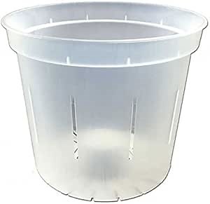 rePotme 6 inch Orchid Pot - Slotted Clear Orchid Pots - 6 Pack