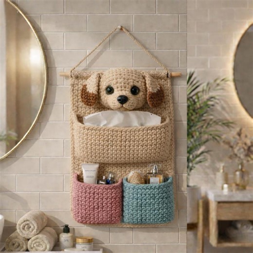 French Bulldog Crochet Wall Organizer Pattern PDF, Dog Wall Hanging With Pockets, Cute Pet Home Decor, Beginner Friendly Crochet Pattern - Etsy