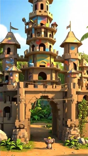 Monty's Cardboard Castle: 3D Animated Building Fun for Kids!