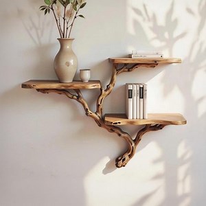 Driftwood Floating Tree Shelf Live Edge Bookshelf Wall Mount Tree Shape Shelf Branch - Etsy