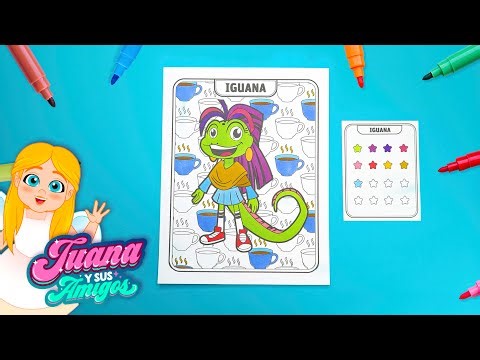 COLOREA a La Iguana 🦎☕️🌴 | Juana y sus Amigos