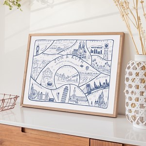 Personalised Travel Adventures Map Print, Custom Memories Illustration, Hand Drawn Travel Art, Couple Anniversary Gift, Wedding Present - Etsy