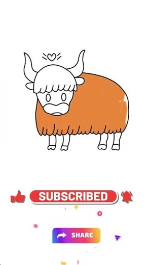 Easy Yak Drawing | Simple Animal Sketch for Beginners #shorts