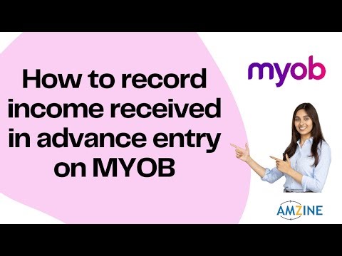 Topic- 37. How to record income received in advance entry on MYOB #accountingskills #AmzineInstitute