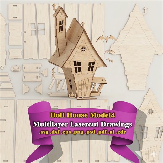 Spooky Haunted House Laser Cut File, Gothic Halloween Dollhouse SVG (DXF Download) - Etsy