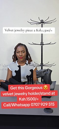 Elegant Black Velvet Jewelry Stand for Ksh. 1,500