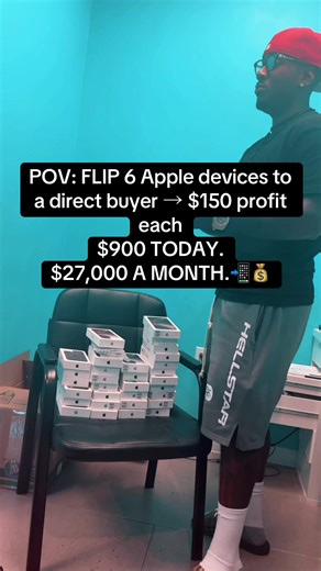 POV: I flipped 6 Apple devices to a direct buyer. $150 profit each. $900 today. That’s $27K a month doing the same play on repeat 📱💰 This isn’t luck — it’s a system. Comment FLIPS and I’ll send you the blueprint.
