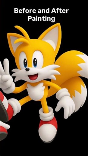 I turned Tails into a MASTERPIECE! 🦊✨#sonic #youtubeshorts #3d #3dpainting #relaxing #painting