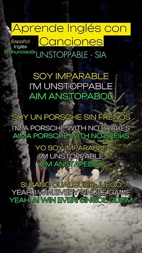 Aprende Inglés con Sia - UNSTOPPABLE #learnenglish #inglesviral #AprendeInglés #music #musicaeningles #unstoppable #viral