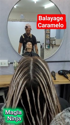 BALAYAGE CARAMELO CON PINCEL A MANO ALZADA #viral #haircut #colorista #balayage