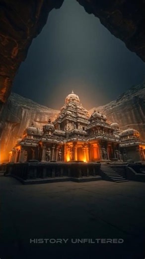 Kailash Mandir: The Temple Carved From One Single Rock 😮#KailashMandir #ElloraCaves