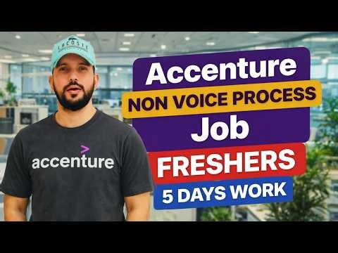 Accenture Hiring 🔥 Non Voice | Freshers | 5 Days Work