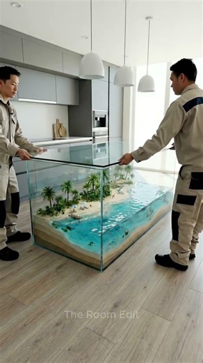 THAT'S AMAZING!! This Glass Table Becomes a Mini Beach 🌊✨