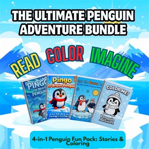 Ultimate Penguin Adventure Digital Bundle | Coloring Book | Instant Download for Kids Pingo the Brave Penguin, Friendship Story Children’s - Etsy