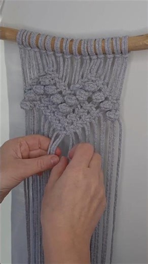 DIY Macrame Wall Pocket Tutorial 🩶 #diy #tutorial #macrame #shortsvideo