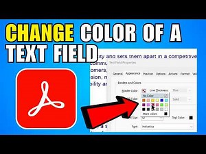 How To Change Color Of A Text Field In PDF Using Adobe Acrobat (2026) (Complete Guide)