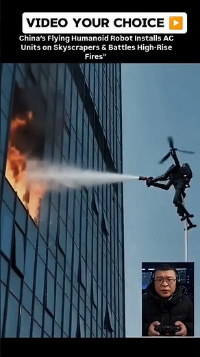 🤖 China's Flying Humanoid Robot Installs AC Units on Skyscrapers! 😱
