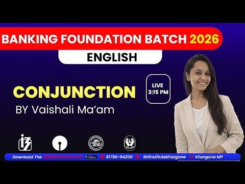 CONJUNCTION |ENGLISH |BANKING - FOUNDATION BATCH 2026 | BY VAISHALI MA'AM