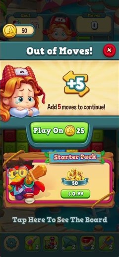 Toy Blast Level Failed Screen