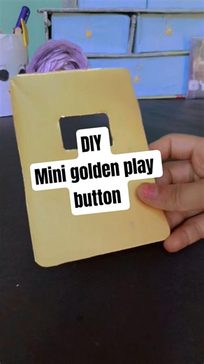 DIY mini golden play button #Artandcraft #viralshortvideo #trending #song #art #diy #craft