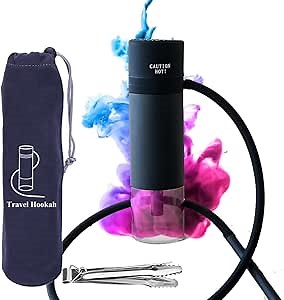 Portable Hookah Set,Single Hose Water Pipe,Multi-Purpose Hookah Bowls, Mini Hookah Shisha,Car Hookah,To Go Hookah Cup. Travel Hookah.Shisha Hookah.Hooka (Black)