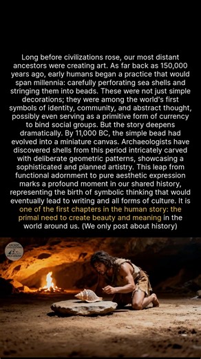 The oldest jewelry in the world reveals the dawn of human art and symbolic thought 150,000 years ago. #ancienthistory #archaeology #historyfacts | Ancient Civilizations and Archaeology