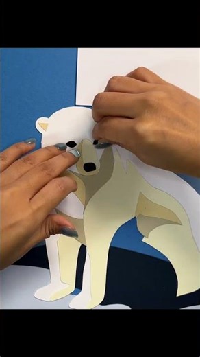Polar Bear Collage Art | Paper Cut & Layering
