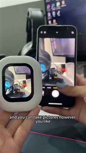 Wireless Mini Magnetic Selfie Screen Monitor for iPhone 17/16 Android Phone Back Camera Shooting