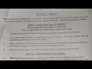 English language Mock Questions for JHS 3 Students