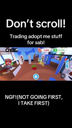 Trading Adopt me stuff for sab! NGF!(NOT GOING FIRST, I TAKE FIRST)! #fyp #sab #adoptme #crosstrading #tarding