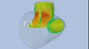 CFD simulation Computational fluid dynamics - Branch duct airflow simulation