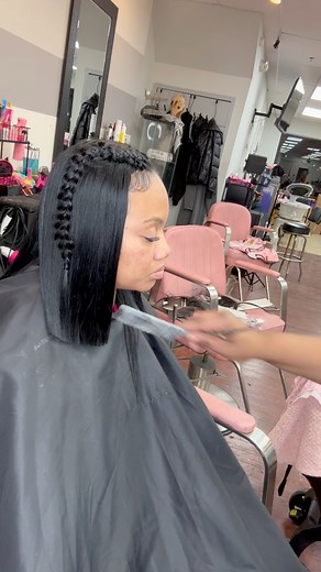 315K views · 2K reactions | Quick Weave#quickweave #middlepart #weaves #striaghthair #edges #twobraids #braidstyle #haircuts #cutehairstyles #merakihairloft #phillystylist #phillyhairstylist | Shadonna Pitts | Facebook