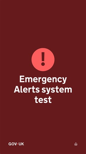There will be an Emergency Alerts test on Sunday 7 September on compatible mobile phones and tablets across the UK. Watch to find out what will happen on Sunday 🚨 | GOV.UK