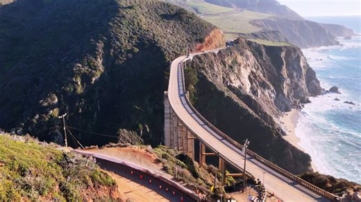 California Videographer/photographer on Instagram: "Finally got to cross The Bixby Bridge off the shot bucket list. Such an epic site. 🛸 —————————- The Bixby Bridge (officially Bixby Creek Bridge) is a reinforced concrete open-spandrel arch bridge located on Highway 1 in the Big Sur region of California. It is one of the most photographed landmarks in California, known for its elegant design and dramatic cliffside setting over the Pacific Ocean. Architectural Design The bridge features a gracef