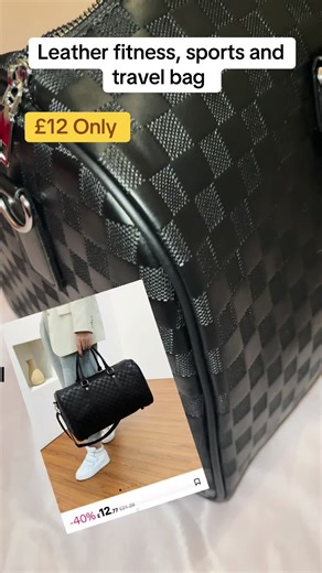 #creatorsearchinsights Leather fitness, sports and travel hand luggage bag only £12 Fashion Checkerboard Pattern PU Leather Zipper Travel Duffel Bag, Large Capacity Luggage for Women & Men, Casual Sports Fitness Bag for Travel & Business end of years sale Boxing Day sale #goviral #fyp #tiktokshop #tiktokviral @tiktok creators @TikTok Shop Creators - UK @TikTok Shop UK