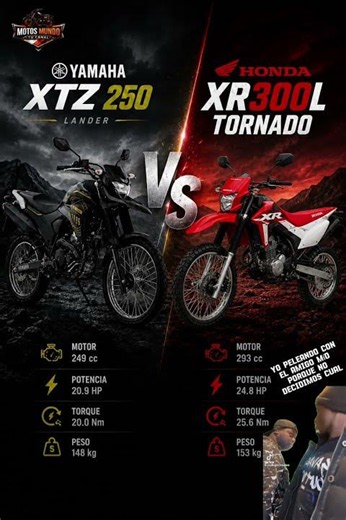 🔥 Honda XR300L vs Yamaha XTZ 250: ¿cuál es la verdadera reina del enduro?
