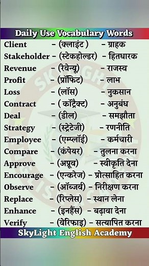 Daily use Vocabulary | Daily use Words | #shorts #youtubeshorts #english #vocabulary #spokenenglish