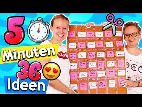 NEUE DIY 5 MINUTEN CHALLENGE mit 36 coolen Themen! Eva vs Kathi Ideen gegen Langeweile & Stempel DIY